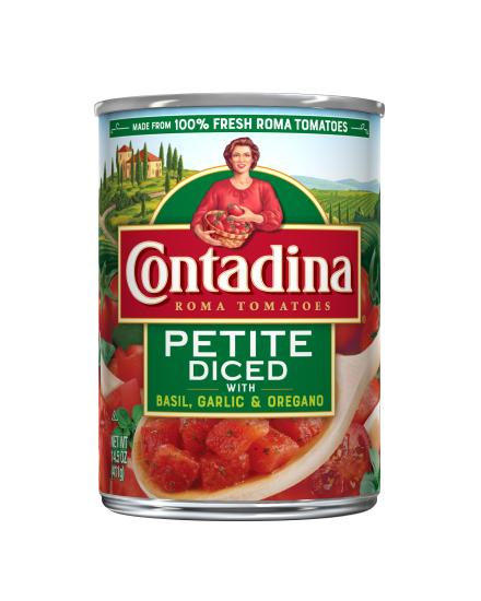 Petite Diced Tomatoes with Garlic, Basil & Oregano Tomatoes